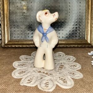 Rare 1940s Rio Hondo WWII Sailor Boy Dog Figurine California Pottery Anthropomor